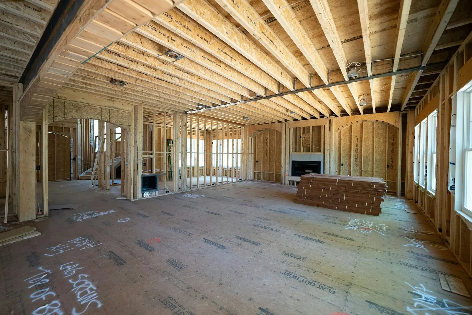 Open interior framing during rough-in