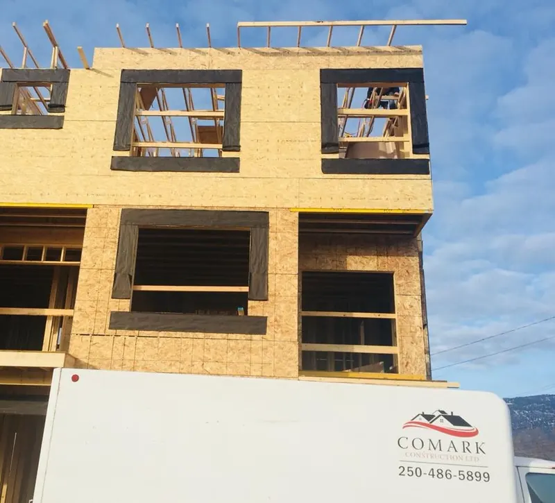 Sheathed three-storey townhome